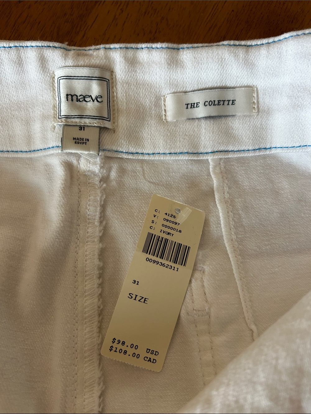 Maeve (Anthro) Colette White High-Rise Jean Shorts, New with tags - Picture 7 of 8